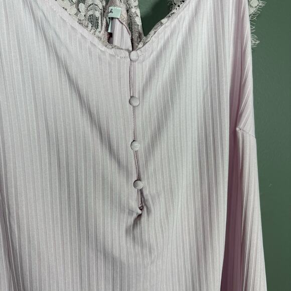 White Birch Purple Coquette Lace Trim Racerback Tank Top - 3X - Womens Plus Size - Picture 3 of 7